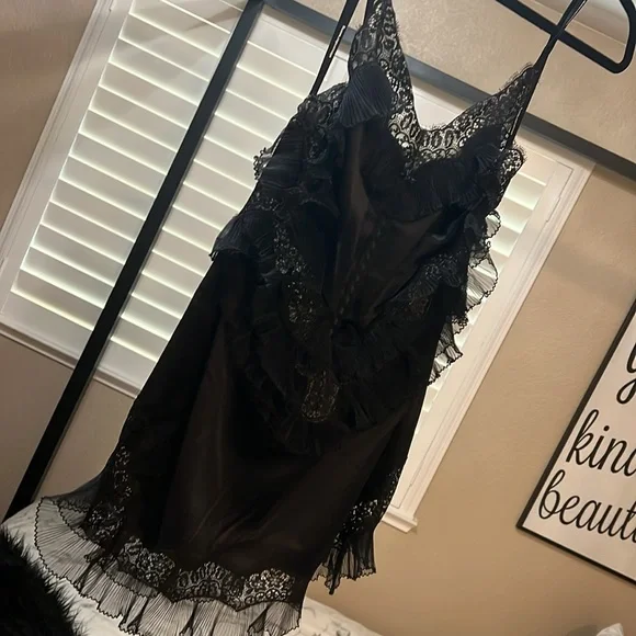 Alexander Wang black ruffle slip minidress - Picture 5 of 5